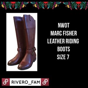 NWOT | MARC FISHER |LEATHER RIDING BOOTS | SIZE 7